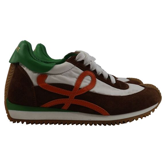 LOEWE Shoes - Loewe Flow Runner Sneakers in Multicolor Suede and Nylon
